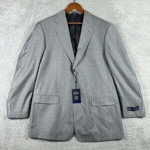 Giorgio Valentini Suit Jacket Blazer Mens 44L Gray Pinstripe Made In Italy NEW‎